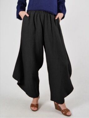 Bryn Walker Seamus Pant Size M Black Bamboo Organic Cotton Lantern Drape Stretch